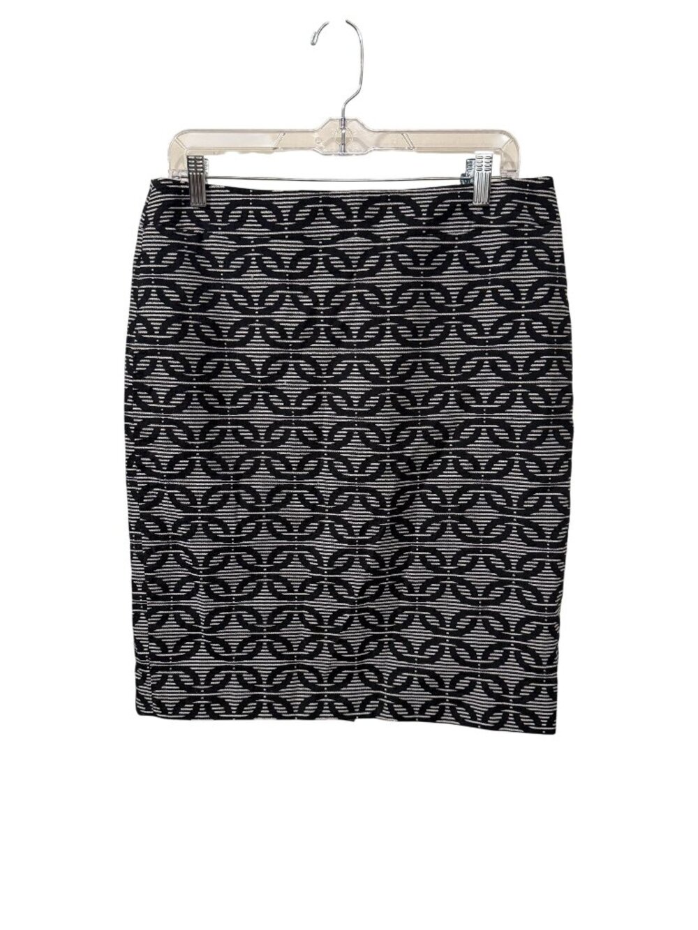 Ann Taylor Black & White Geometric Pencil Skirt Size 10 Womens Office Wear